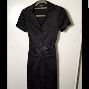 CLUB MONACO Black Button Down Shirt Dress Size 0 - XS